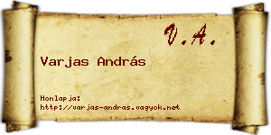 Varjas András névjegykártya