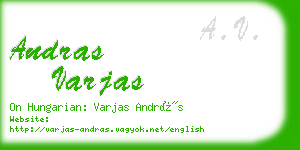 andras varjas business card